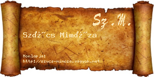 Szűcs Mimóza névjegykártya